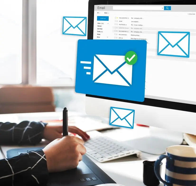 Illustration de reception d'un email marketing